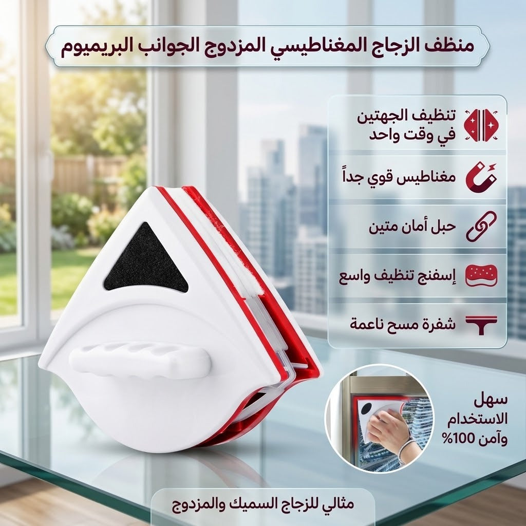 الآلة المغناطيسية الذكية - لتنظيف الجهتين في وقت واحد